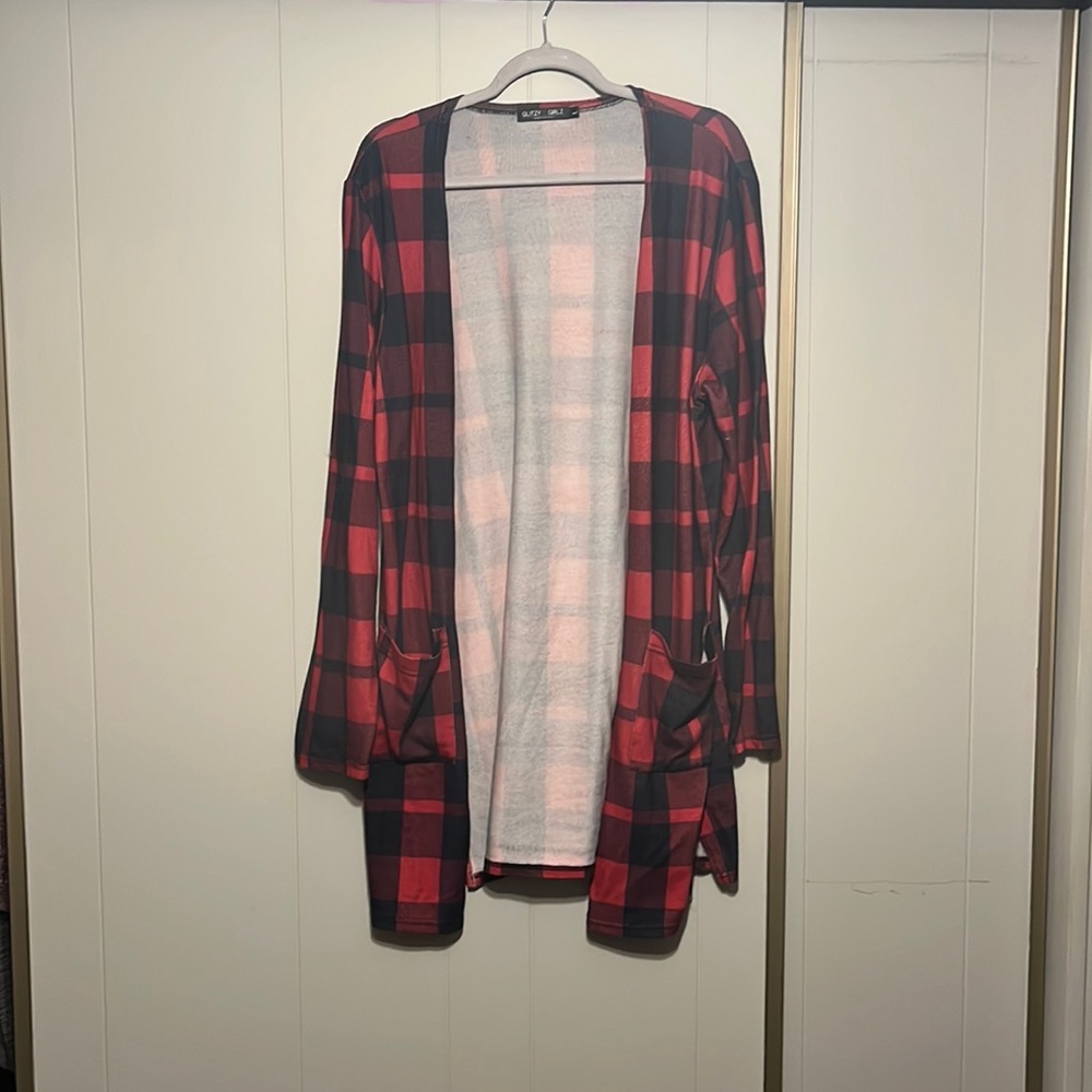 Glitzy Girl plaid sweater